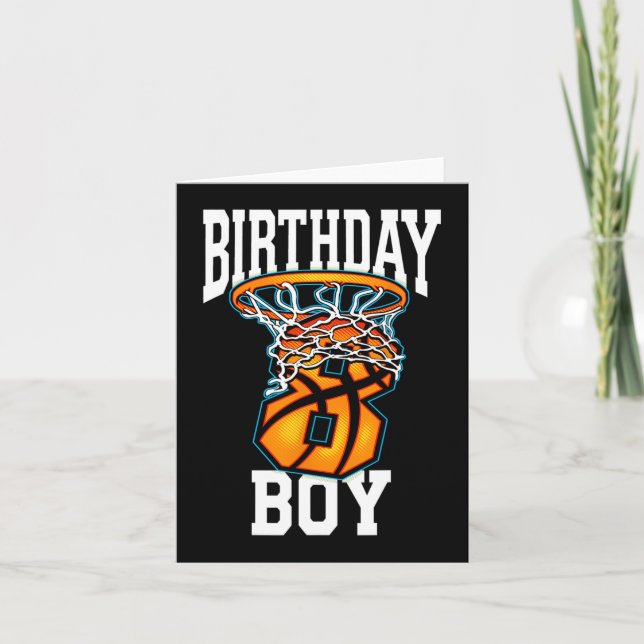 8:e födelsedagen Basketboll 8 år Gammalt barn Gift Kort (Framsida)