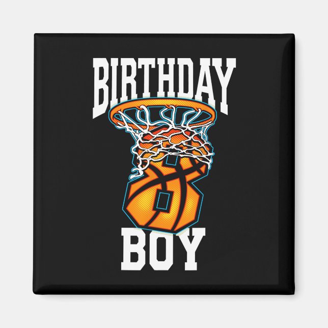 8:e födelsedagen Basketboll 8 år Gammalt barn Gift Magnet (Framsidan)