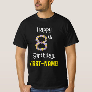 8:e födelsedagen: Blommigt Flowers Number "8" + Na T Shirt