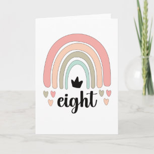 8:e födelsedagen Boho Rainbow Party Kids 8 år gamm Kort