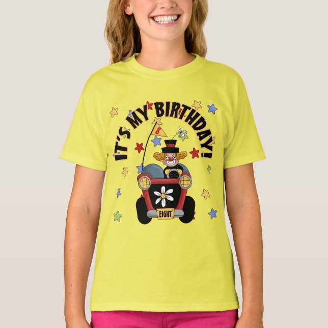 8:e födelsedagen Clown Tee Shirt (Framsida)