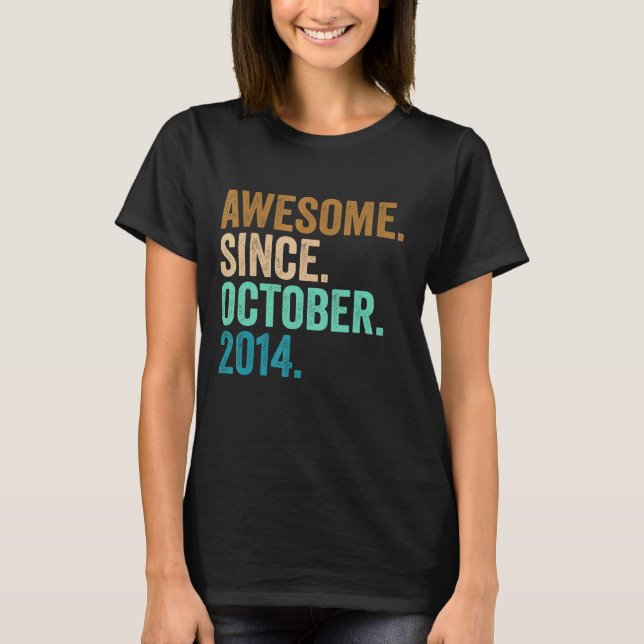 8:e födelsedagen Fantastisk sedan oktober 2014 8 å T Shirt (Framsida)