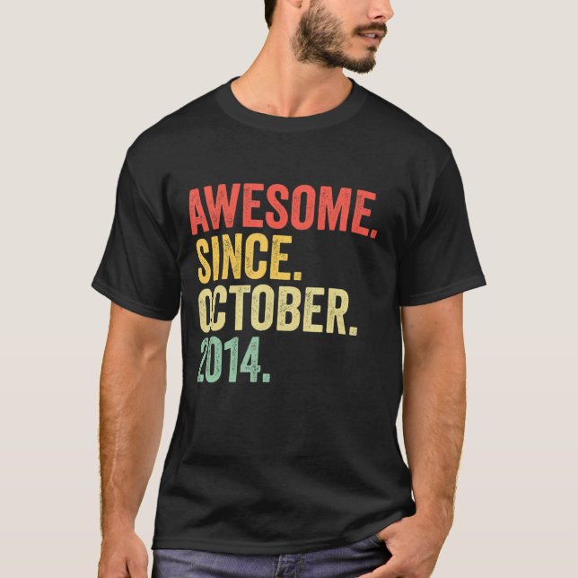 8:e födelsedagen Fantastisk sedan oktober 2014 8 å T Shirt (Framsida)