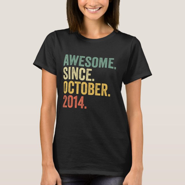 8:e födelsedagen Fantastisk sedan oktober 2014 8 å T Shirt (Framsida)