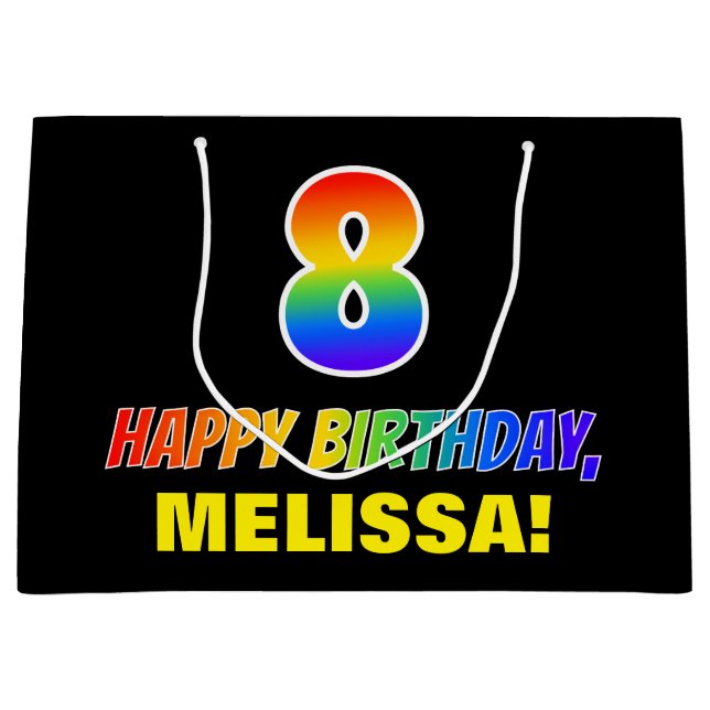 8:e födelsedagen: Fet, Roligten, Enkelt, regnbåge  (Framsidan)