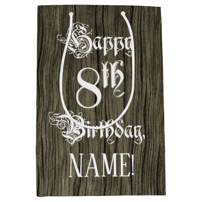 8:e födelsedagen: Finare, Faux Wood look + eget na (Framsidan)