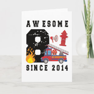 8:e födelsedagen Gift Firefighter Boy Born 2014 Kort