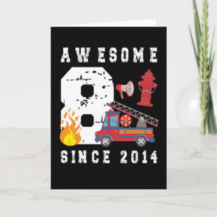 8:e födelsedagen Gift Firefighter Boy Born 2014 Kort