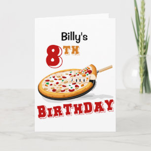 8:e födelsedagen i Pizza party Kort