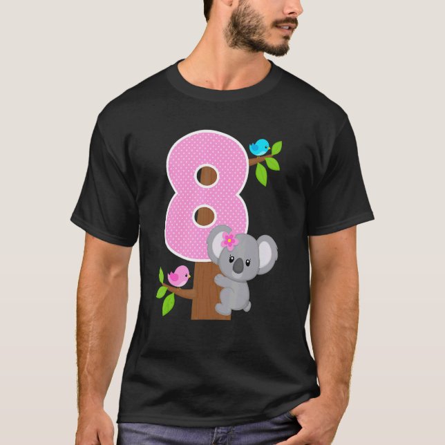 8:e födelsedagen Koala Bear 8:e födelsedag Koalas  T Shirt (Framsida)