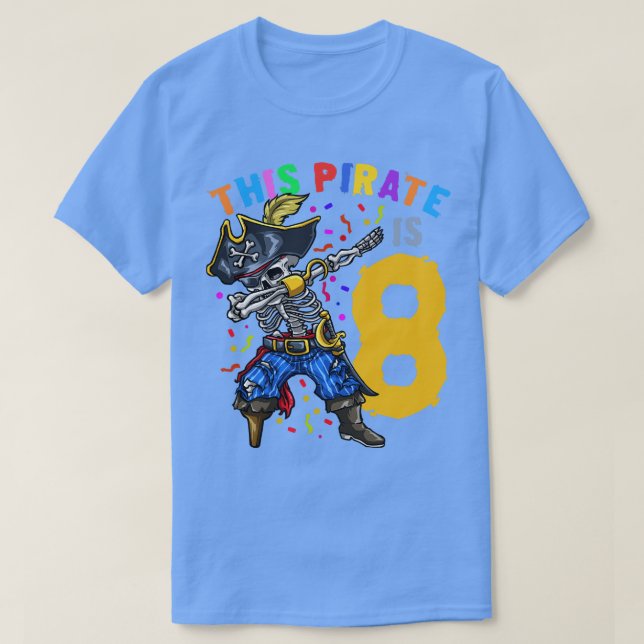 8:e födelsedagen Pirat Dabbing T Shirt (Design framsida)