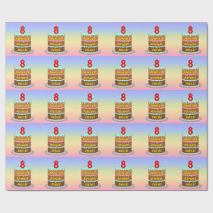 8:e födelsedagen: Roligt Cake and Candle + Custom Presentpapper