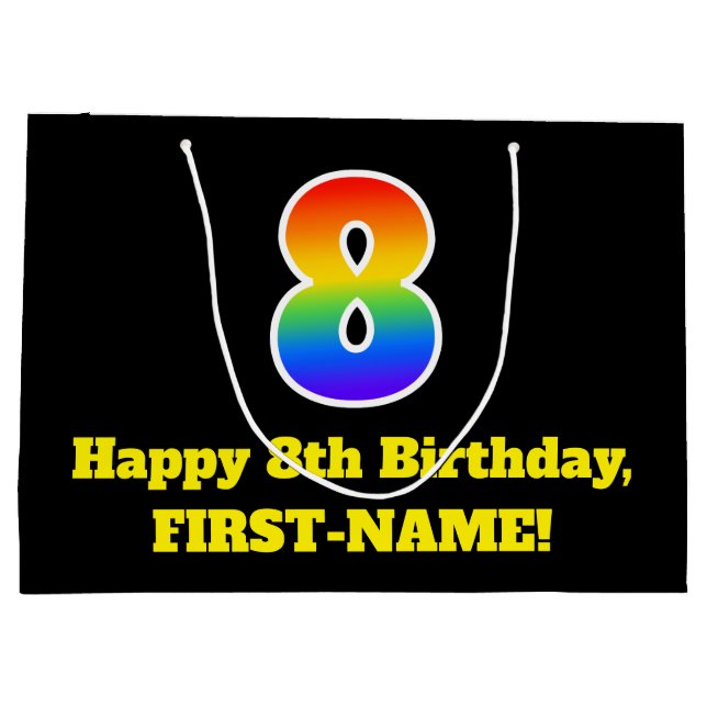 8:e födelsedagen ~ Roligt, färgstark, vibrant, reg (Baksidan)