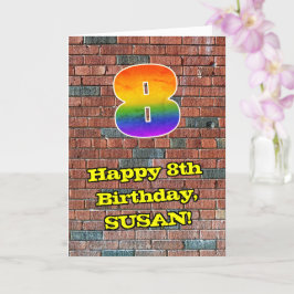 8:e födelsedagen: Roligt Graffiti-Inspired Rainbow Kort