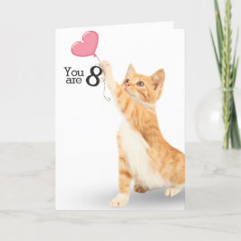 8:e födelsedagen Tabby katt Kort