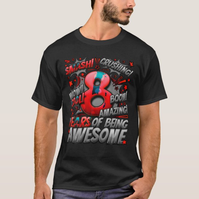 8:e födelsedagen Tecknad Stil Fantastisk sedan 201 T Shirt (Framsida)