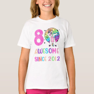 8:e födelsedagen Unicorn Dabbing, 8 år gammal T Shirt