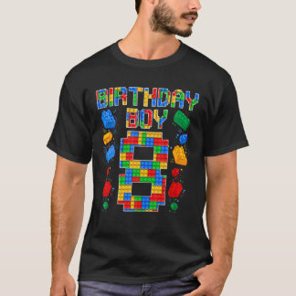8:e födelsedagsbyggaren 8 års gammal blockbuil t shirt