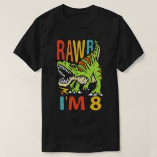 8:e födelsedagsdagen - Dinosaur T Rex Rawr I är 8 Shirt