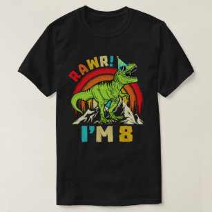 8:e födelsedagsdagen - Dinosaur T Rex Rawr I är 8  T Shirt