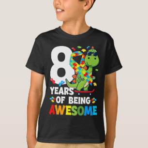 8:e Födelsedagsfesten Autism Åtta år gammal autist T Shirt