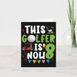 8:e Födelsedagsfesten Golf Boy Åtta års gamla Golf Kort
