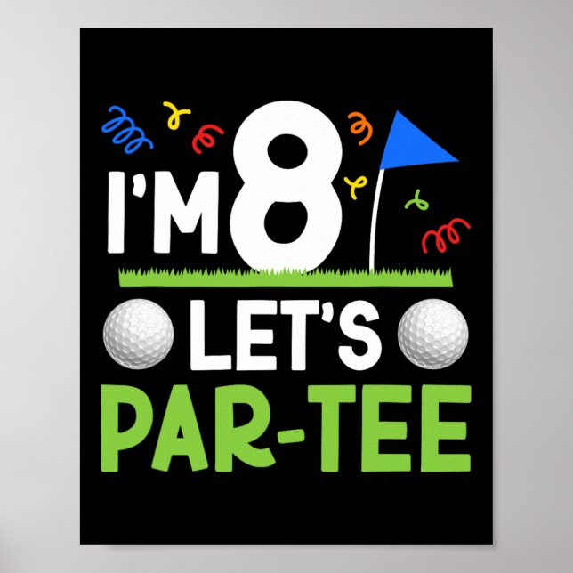 8:e Födelsedagsfesten Golf Boy Åtta års gulfer Poster (Framsidan)