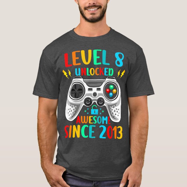 8:e födelsedagskalan för spel nivå 8 olåst Fantast T Shirt (Framsida)