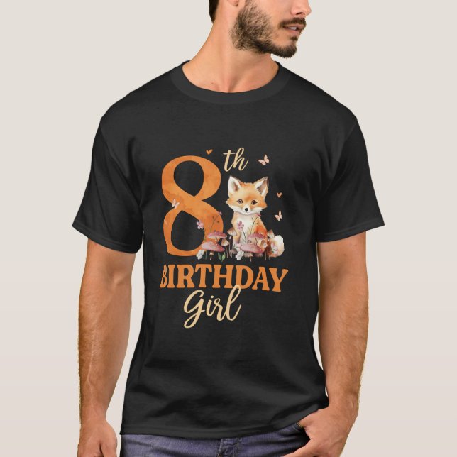 8:e födelsedagskalender Flickfox 8 år gammal helge T Shirt (Framsida)