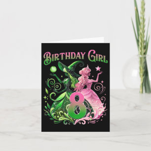 8:e födelsedagskalkens Rosa och Grönt 8 år gamla f Kort