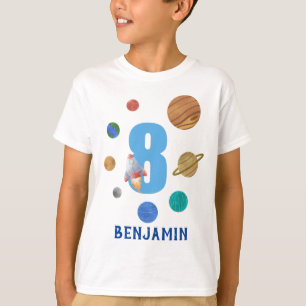 8:e födelsedagsplanet för solsystem t shirt