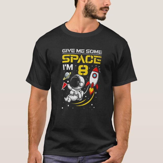 8:e födelsedagspojken 8 år gammal Rymden Astronau T Shirt (Framsida)