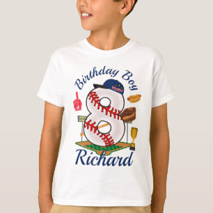8:e födelsedagspojken Baseball 8:e T Shirt