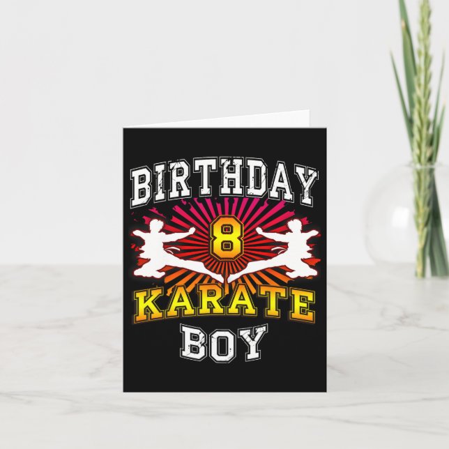 8:e födelsedagspojken - Karate 8 Years Old Kid Kort (Framsida)