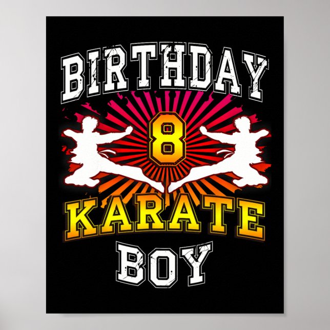 8:e födelsedagspojken - Karate 8 Years Old Kid Poster (Framsidan)