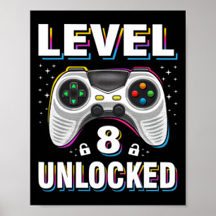 8:e födelsedagspojknivå 8 olåst videospelare 8 år poster