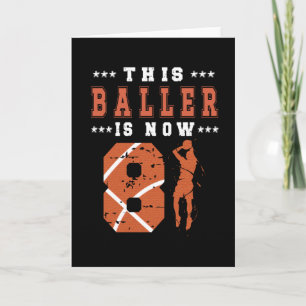 8:e födelsedagspresenten Basketball Player 8-åring Kort