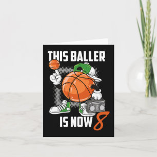 8:e födelsedagspressen Basketball Player Roligt 8 Kort