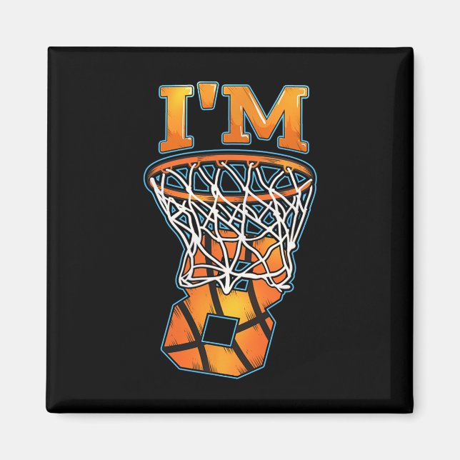 8:e födelsedagsspelaren Basketball Player I är 8 p Magnet (Framsidan)