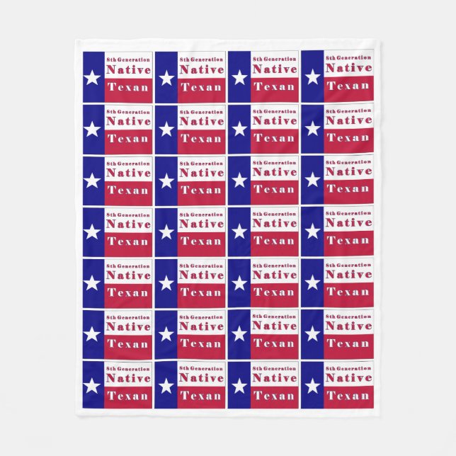 8:e Generation Native Texan Flagga Fleecefilt (Framsidan)