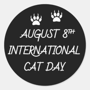 8:e Internationell-kattdagen Runt Klistermärke