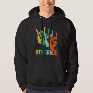 8:e klass är min grej Vintage 80-tal Boombox Lärar Hoodie