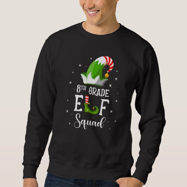 8:e Klass Elf Squad Family Matching Group Christma Lång Ärmad Tröja (Framsida)