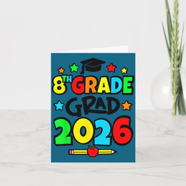 8:e klass examen 2026 åttonde klass examen kort (Framsida)