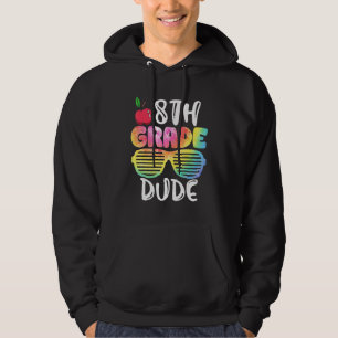 8:e klass kille solglasögon Tie Dye Tillbaka till Hoodie