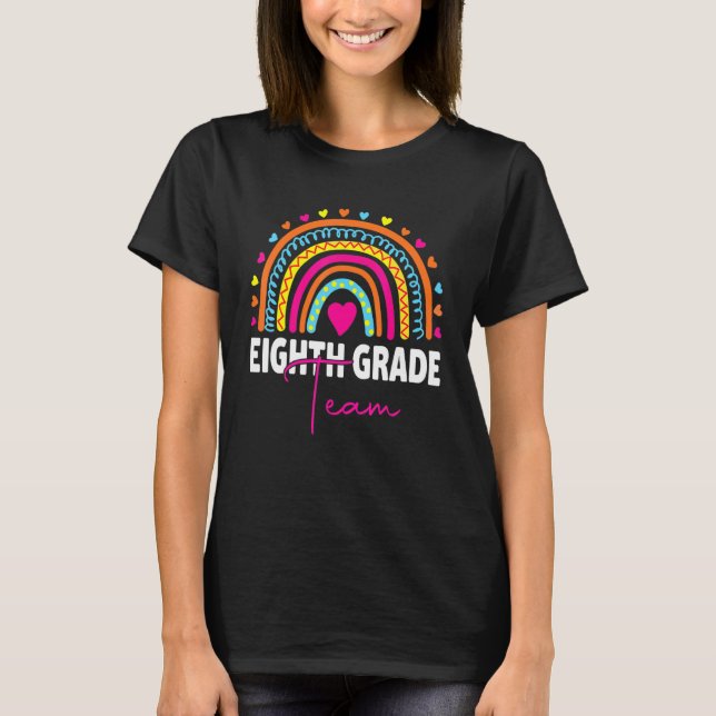 8:e Klass-läraren Rainbow Back to school Hej Eig T Shirt (Framsida)