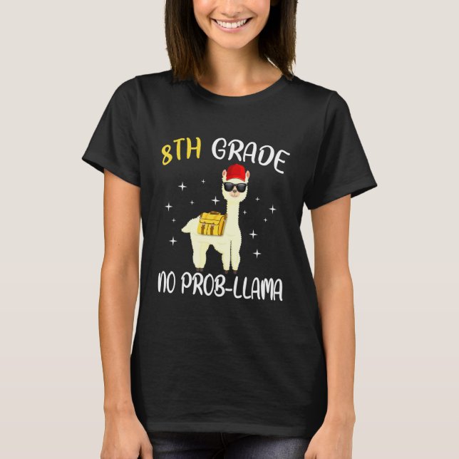 8:e Klass No Prob Llama Back to school T Shirt (Framsida)