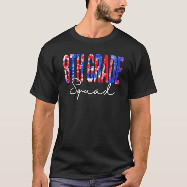 8:e Klass Squad Tie Dye Back to school Kvinnor app T Shirt (Framsida)