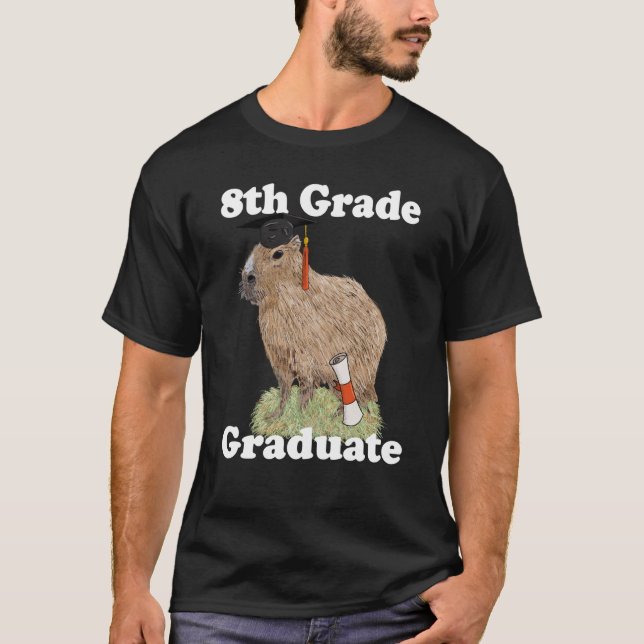 8:e Klass Studenten Capybara Eighth Klass Graduat T Shirt (Framsida)