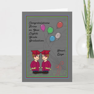 8:e Klass Studenten för Twin Boys Card Kort